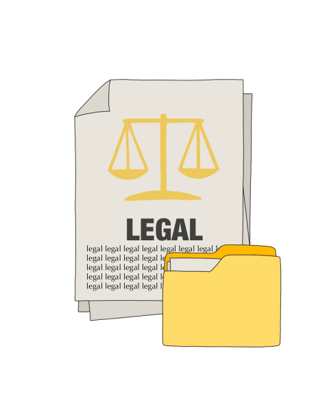 Legal document with a file icon